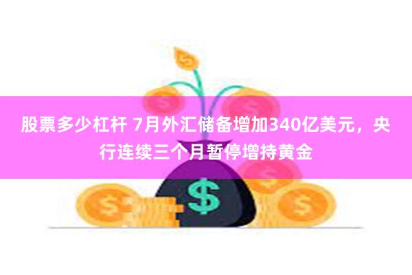 股票多少杠杆 7月外汇储备增加340亿美元，央行连续三个月暂停增持黄金