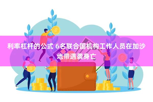 利率杠杆的公式 6名联合国机构工作人员在加沙地带遇袭身亡